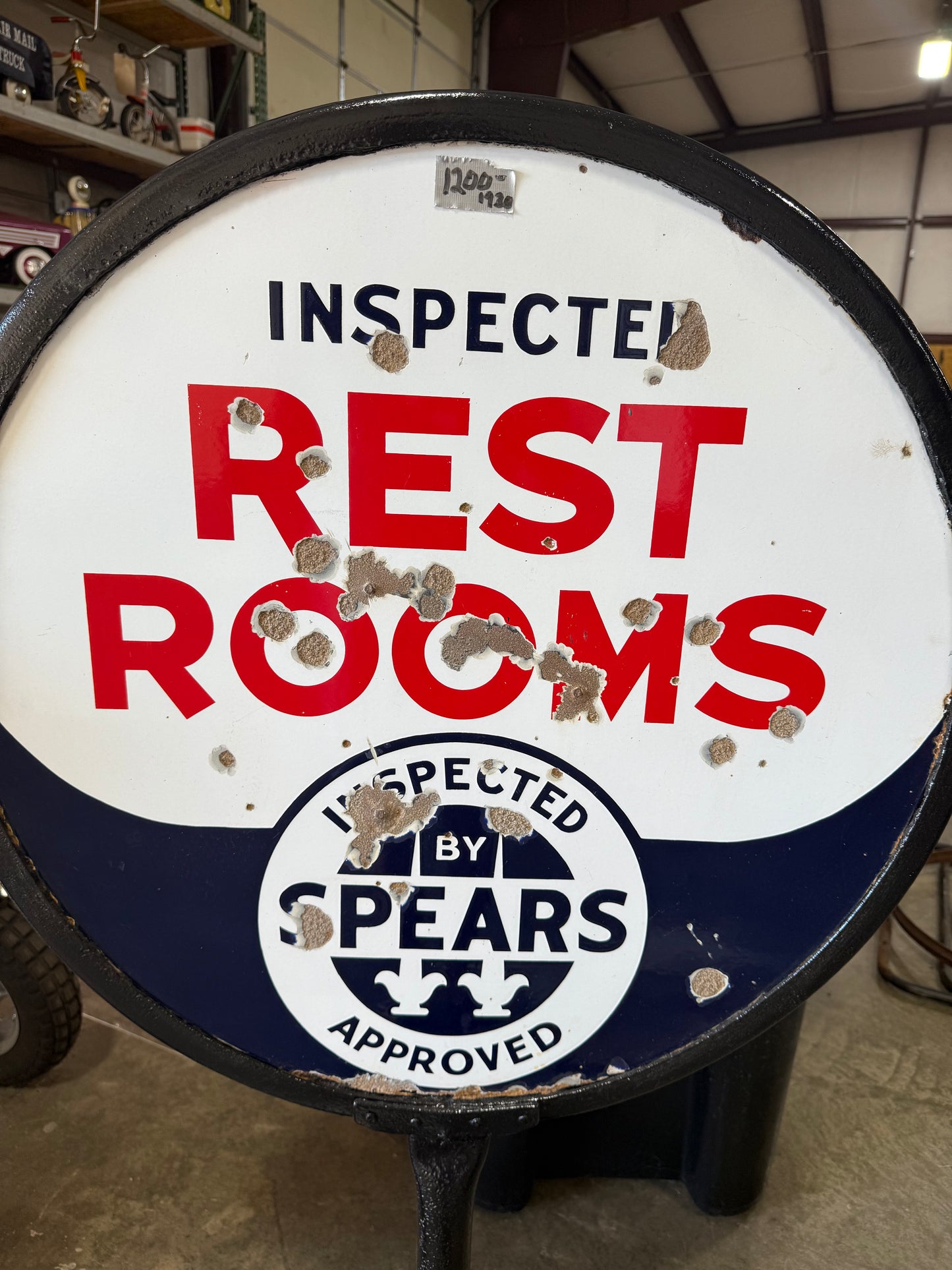 Inspected Restrooms Curb Sign with Base