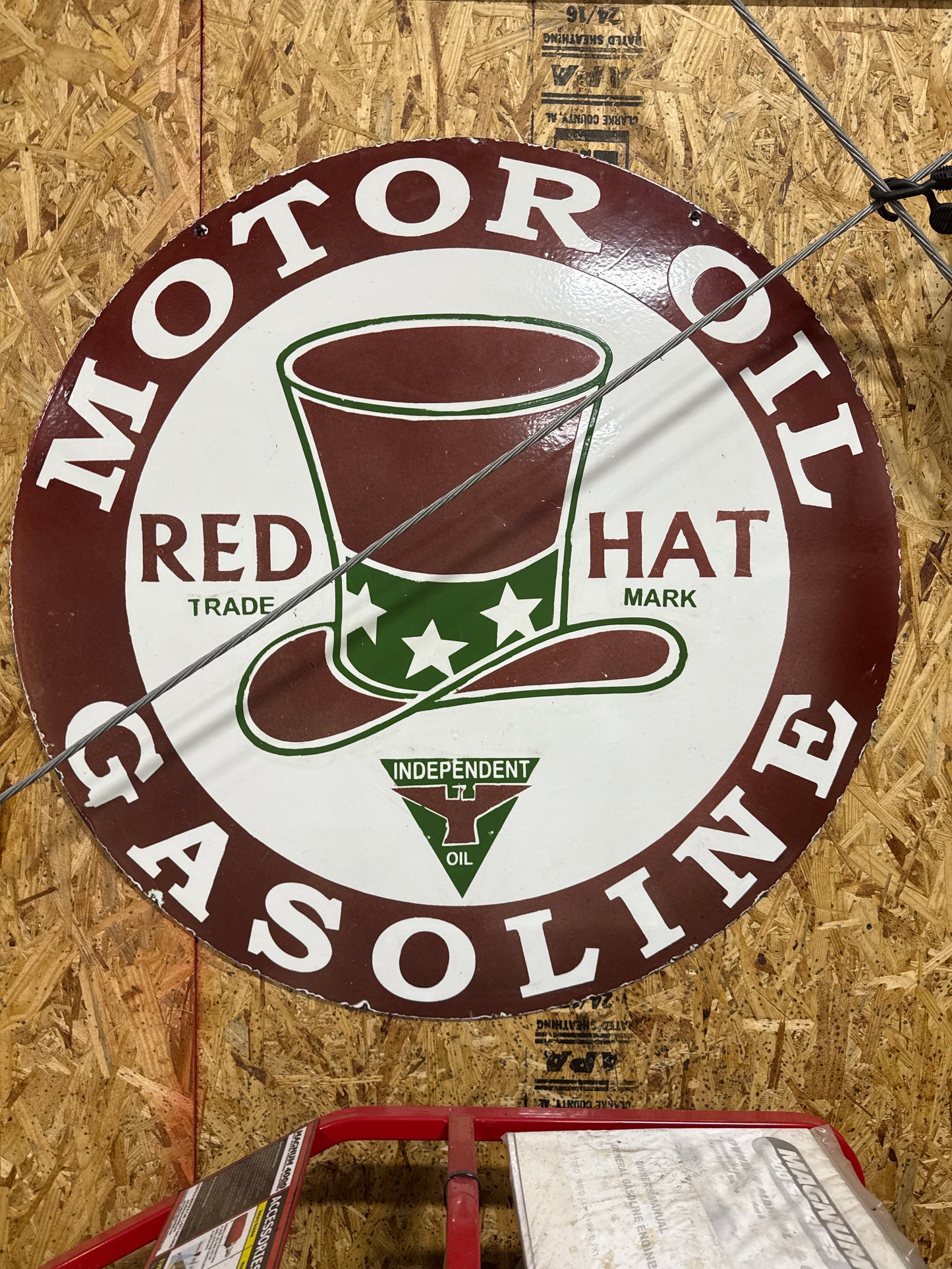 Red Hat Motor Oil Gasoline DSP Sign