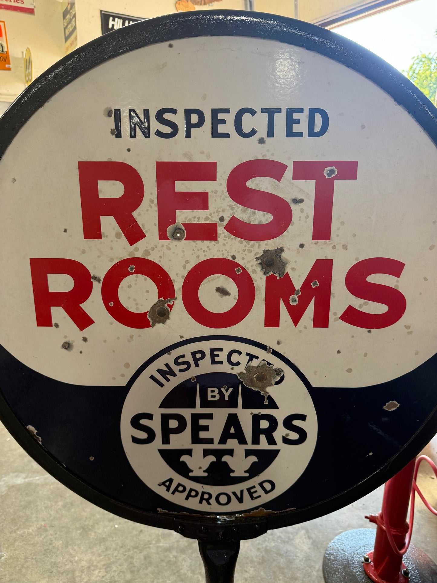 Inspected Restrooms Curb Sign with Base