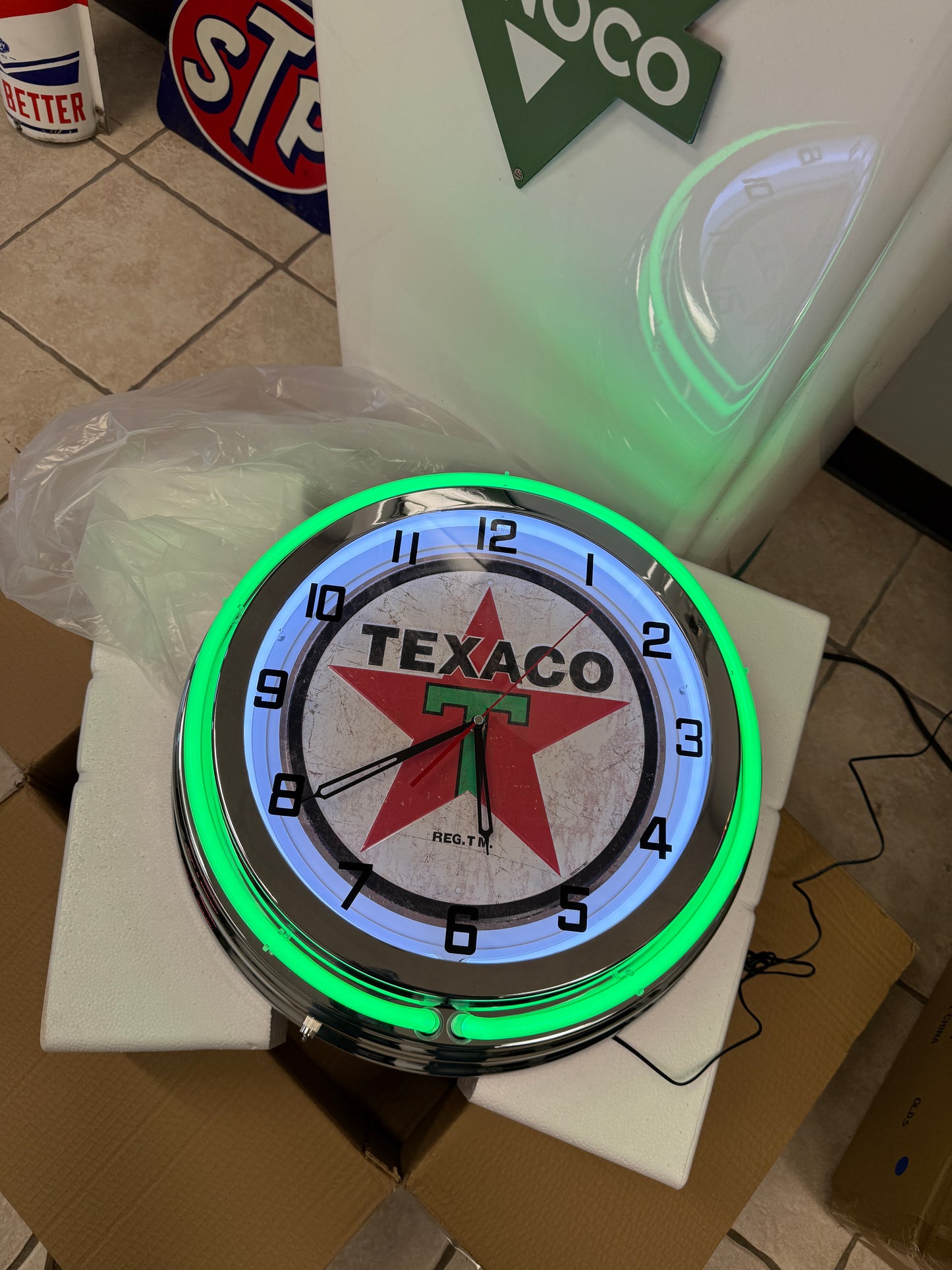 Texaco Custom Neon Clock