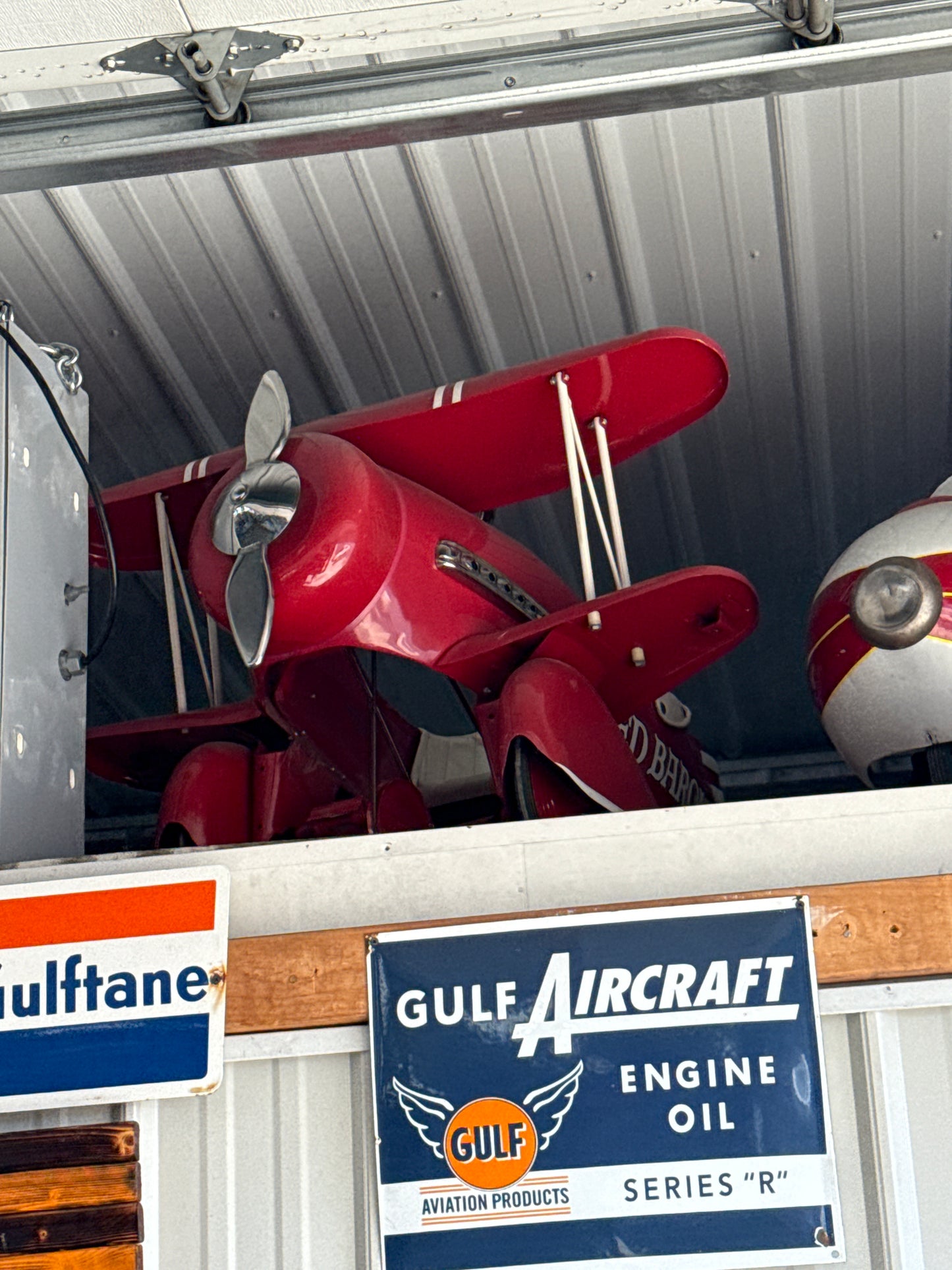 Contemporary Red Baron Pedal Biplane