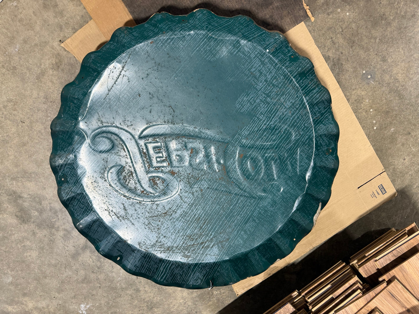 Pepsi-Cola Embossed Bottle Cap SST Sign - Vintage