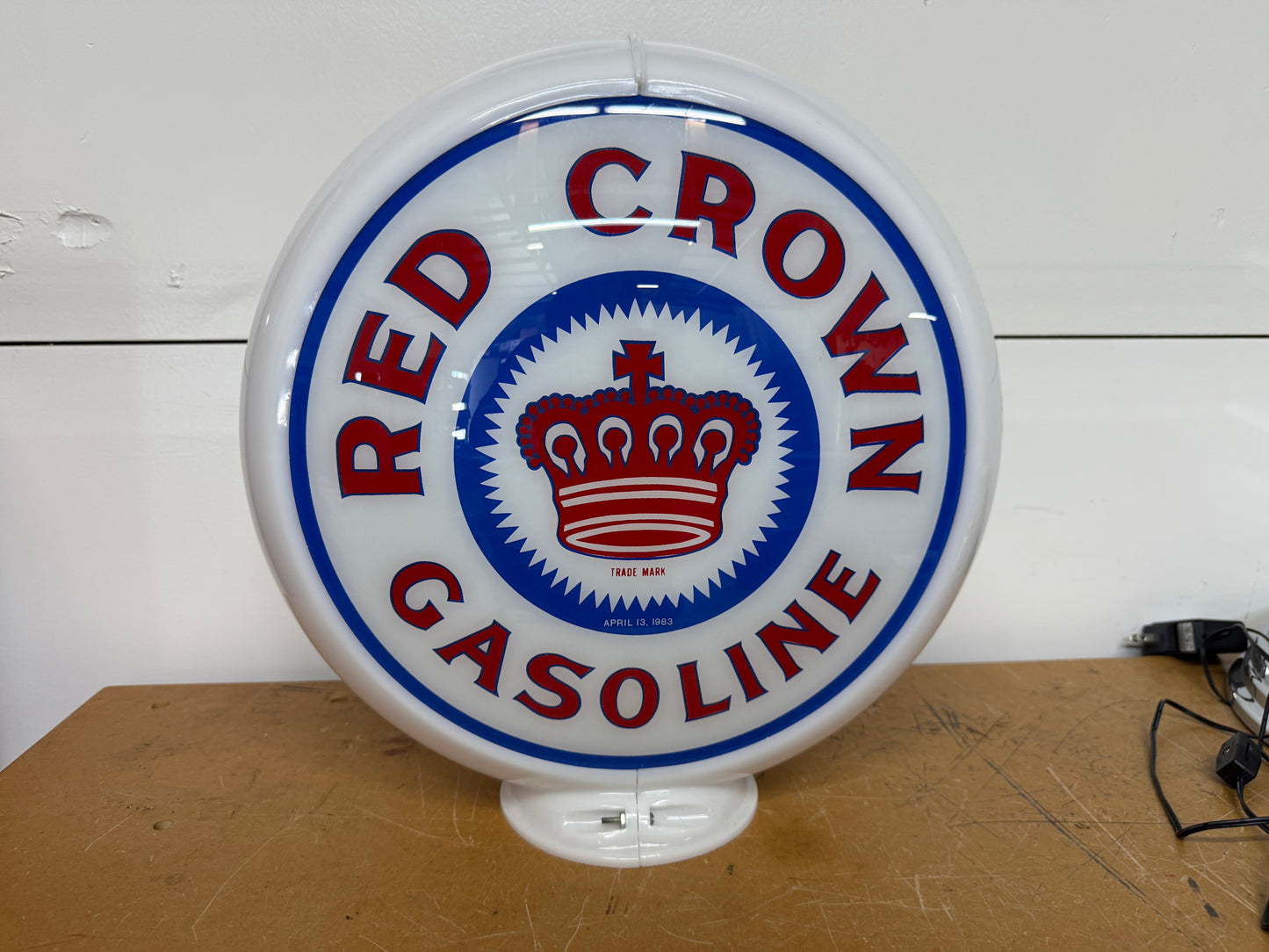 Red Crown Gas Pump Globe