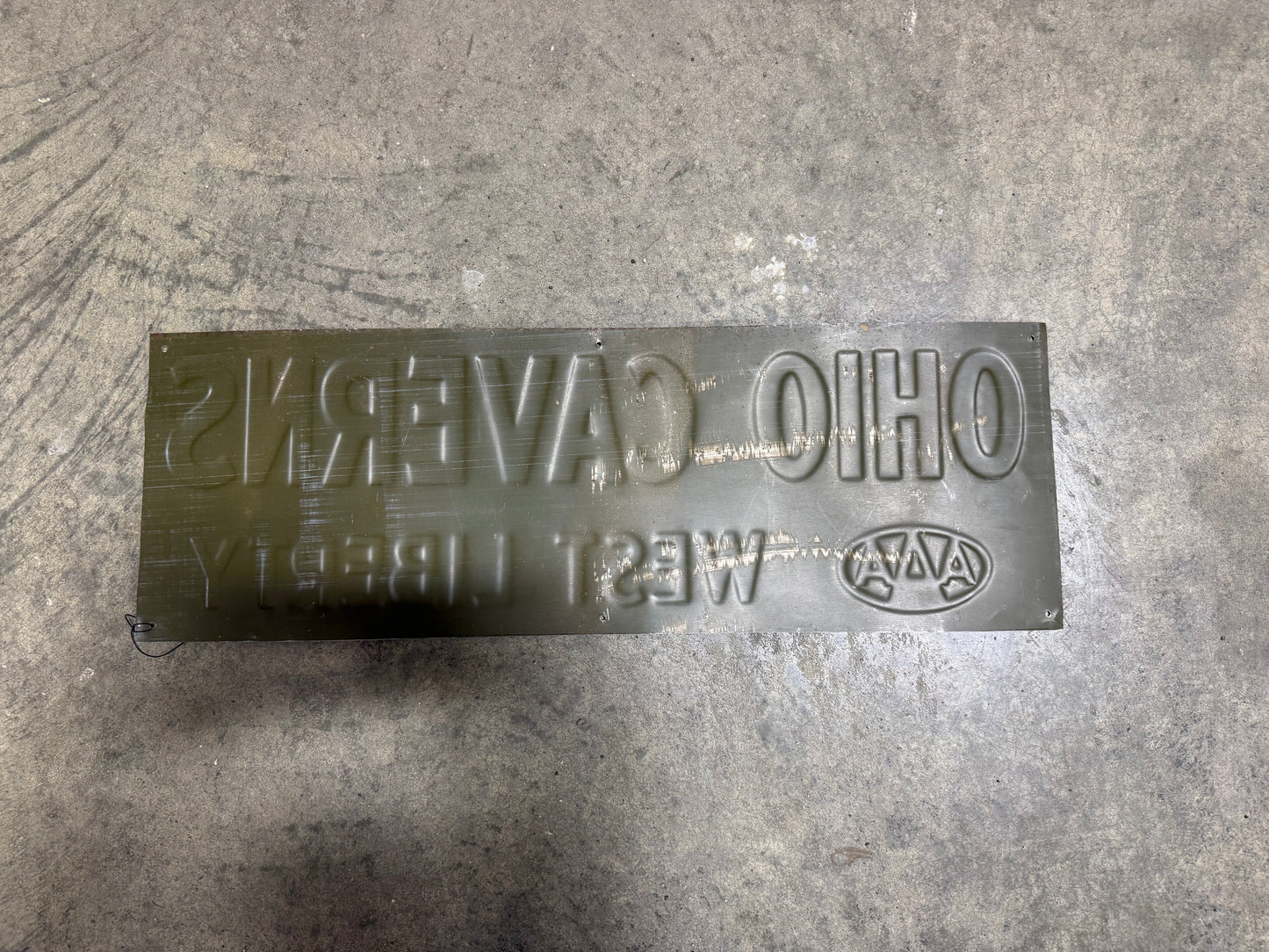 Ohio Caverns SST Embossed Sign