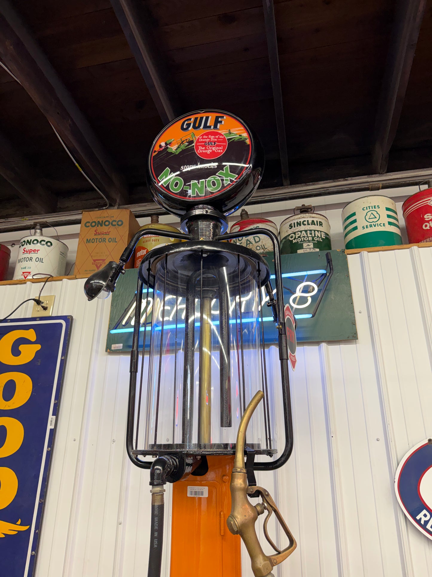 Gulf Branded Fry Visible Gas Pump