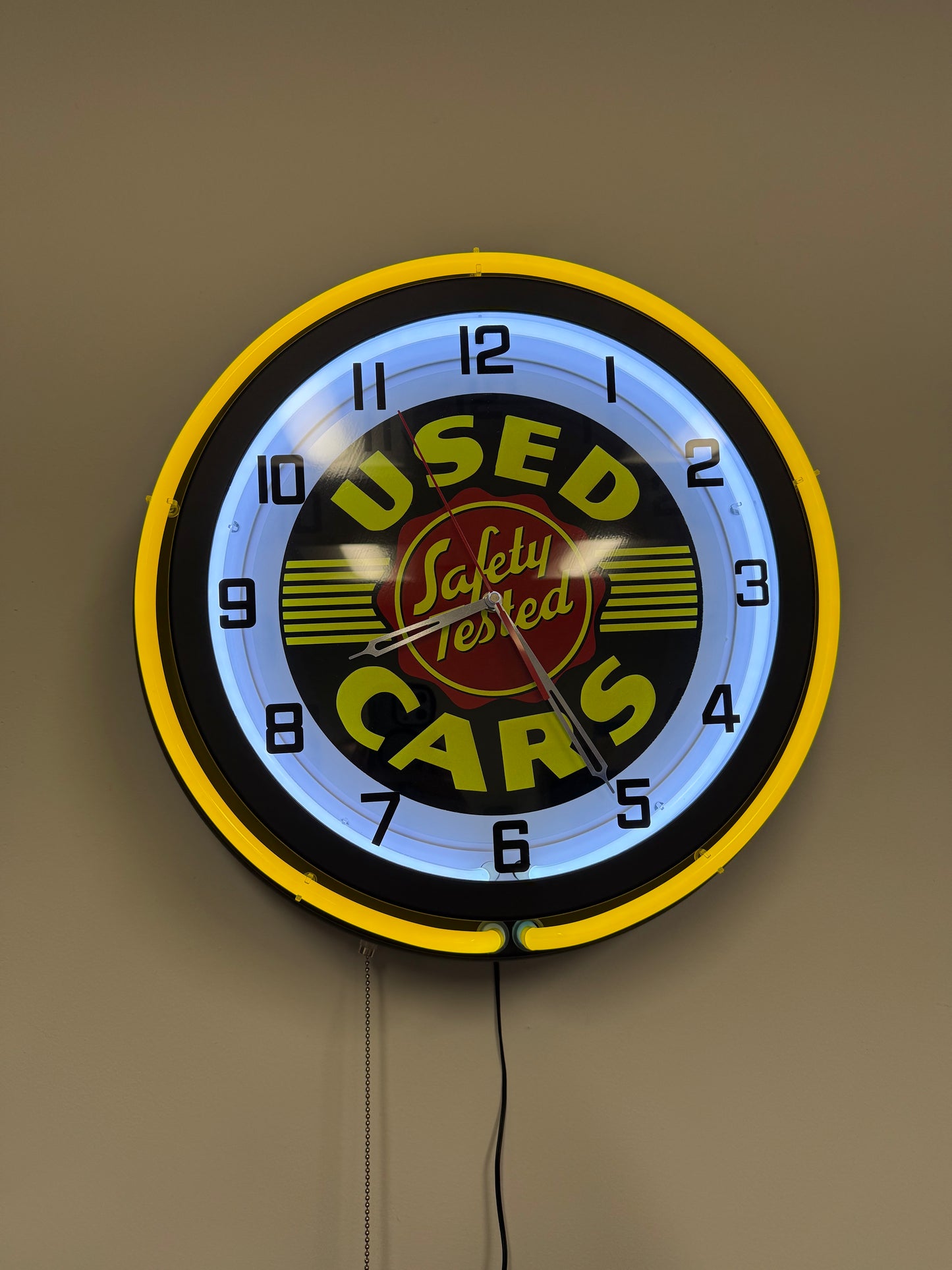 Safety Tested Custom Neon Clock - Black/Yellow