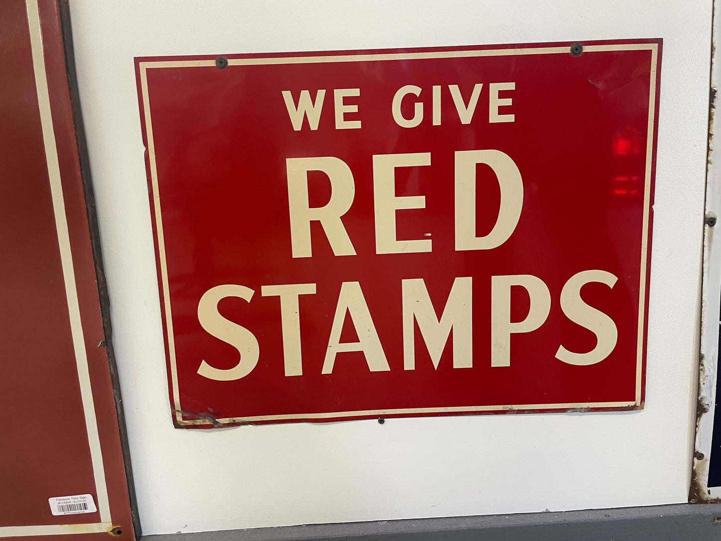 We Give Red Stamps Sign