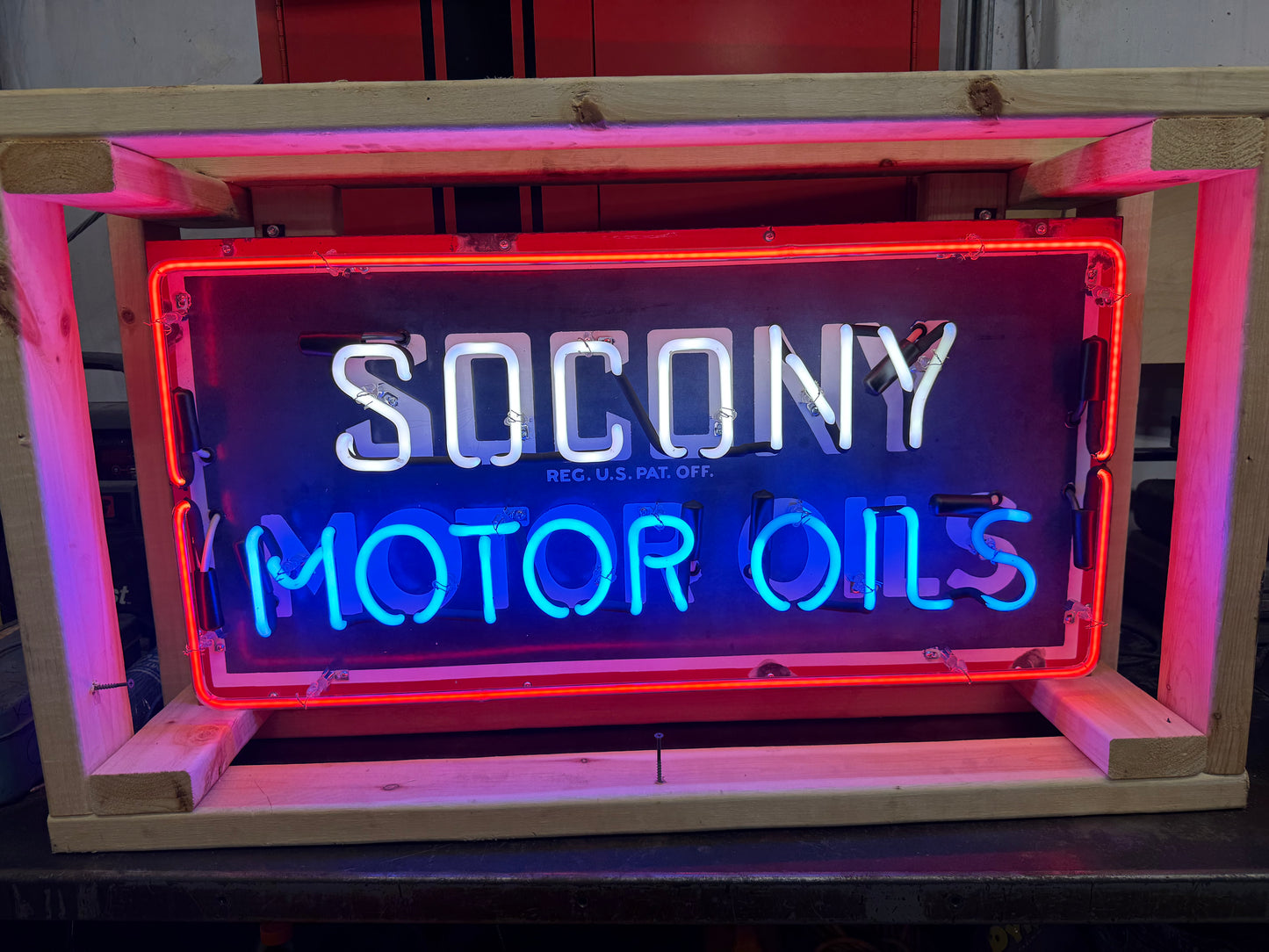 Socony Porcelain Neon Sign