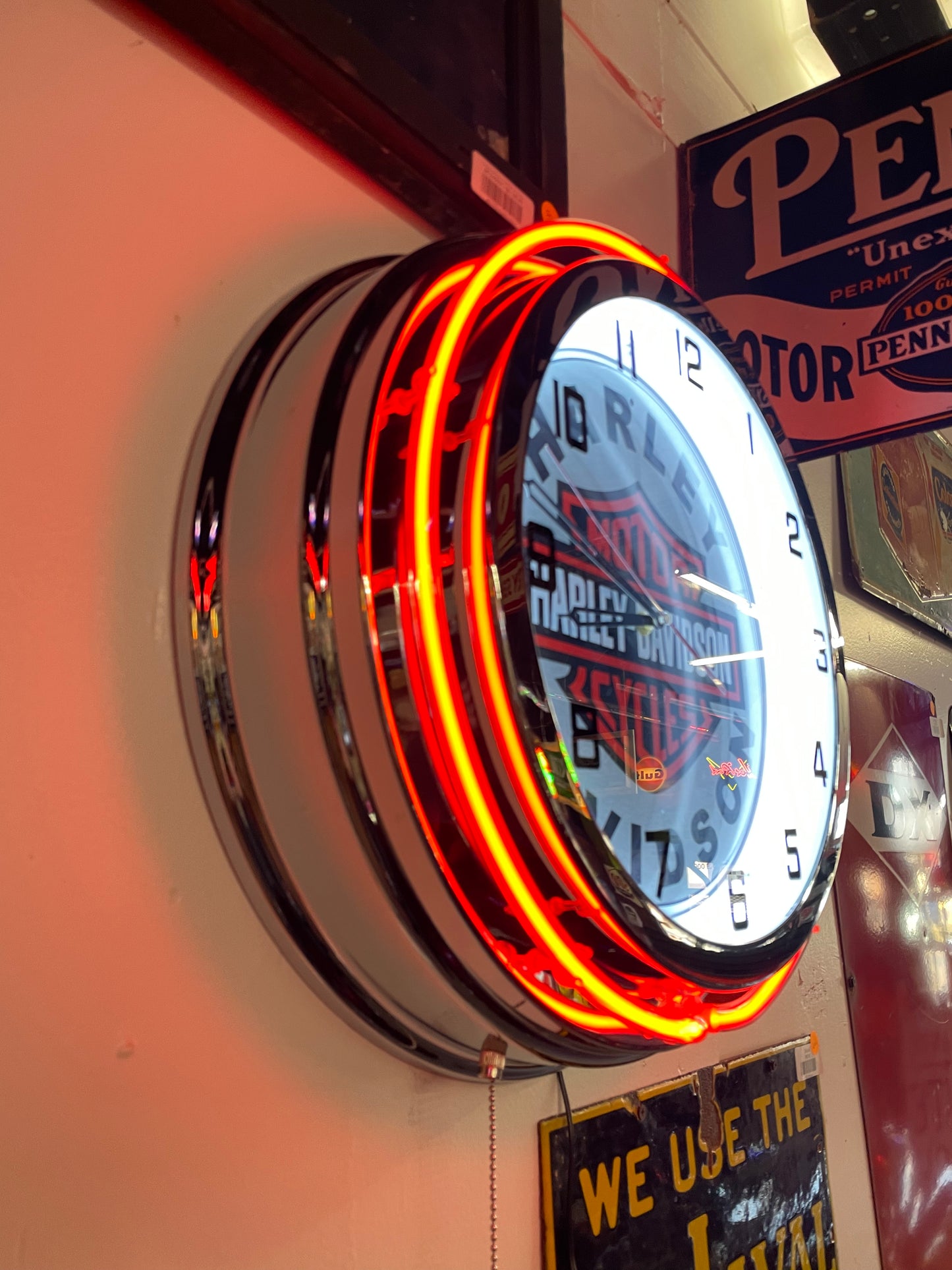 Harley Davidson Neon Clock
