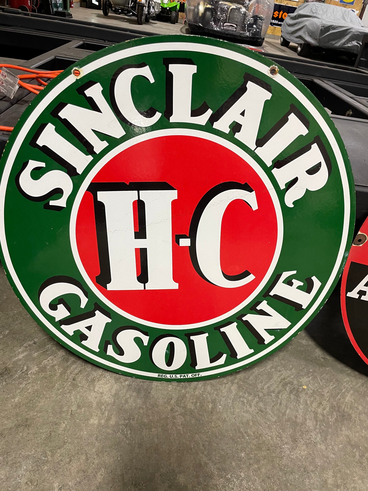 Sinclair Gasoline H-C Double Sided Round Sign