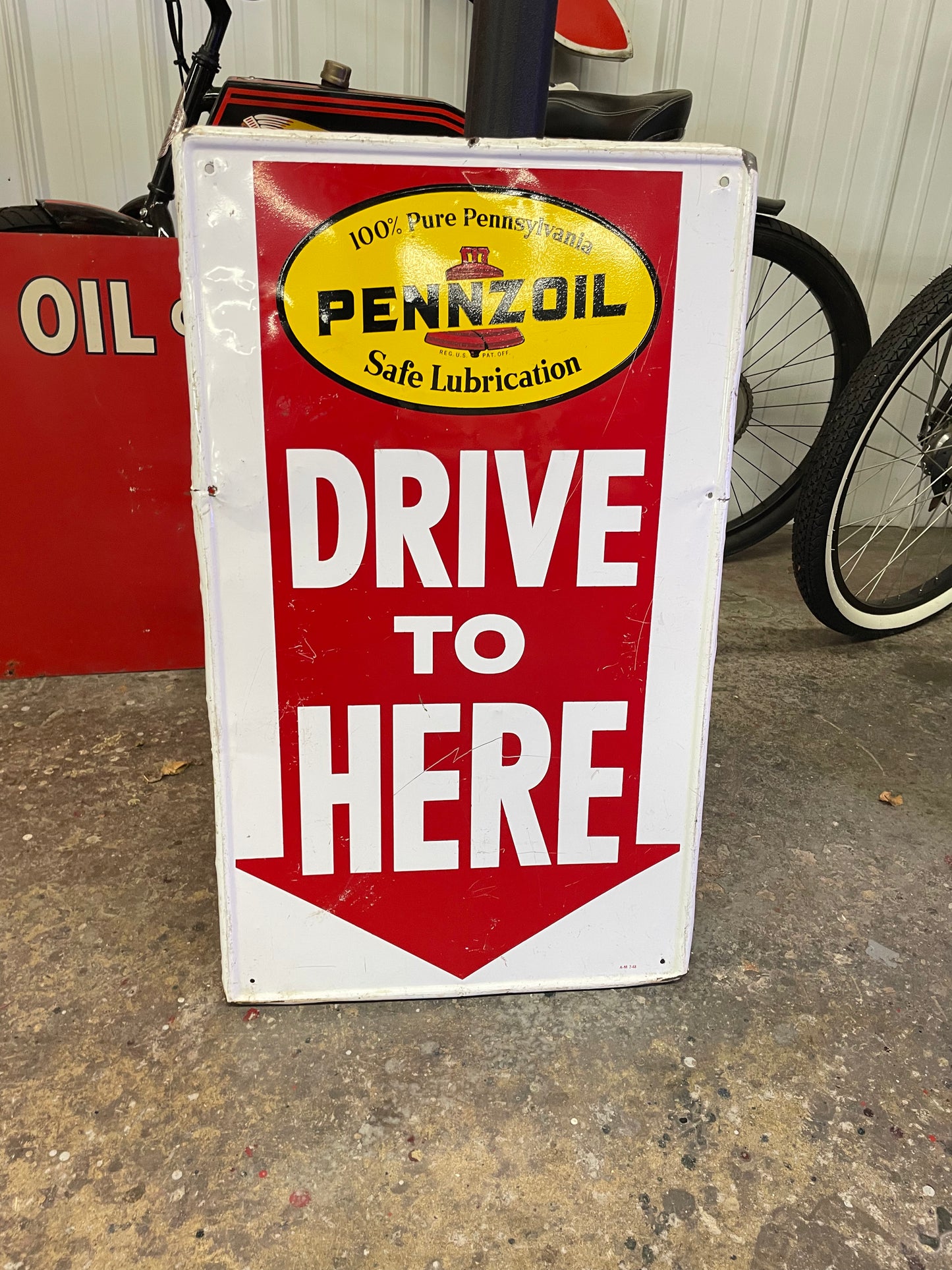 Pennzoil Drive to Here Sign