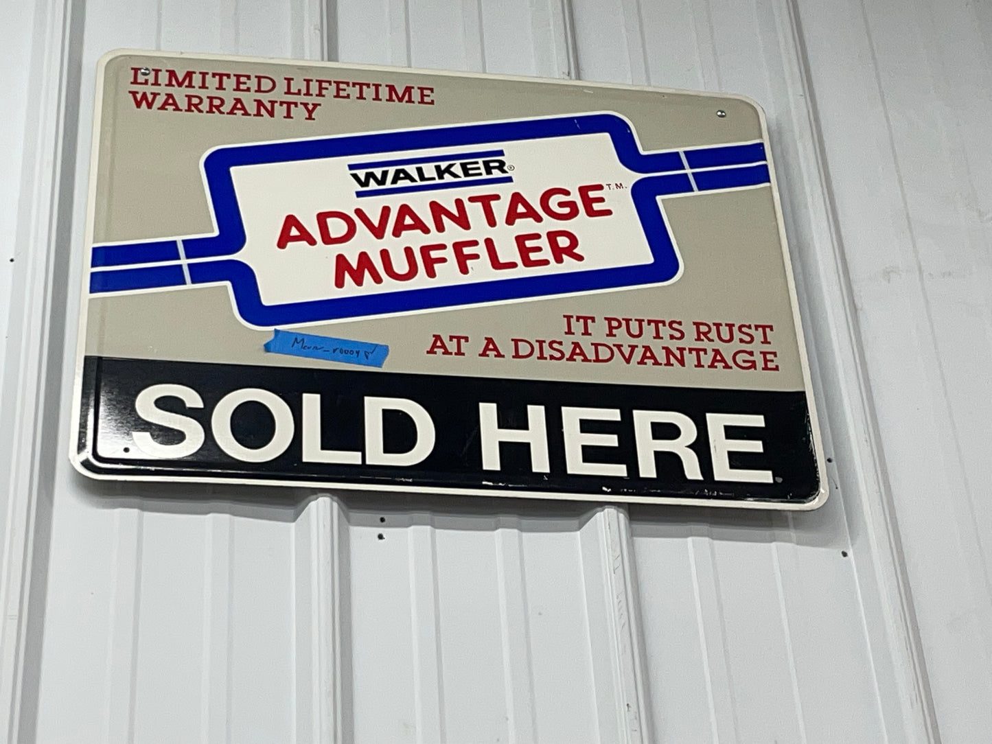 Walker Advantage Muffler Sold Here Horizontal Sign