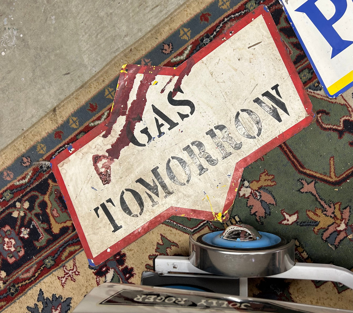Parade "Gas Tomorrow" Gas Shortage Sign Vintage SST