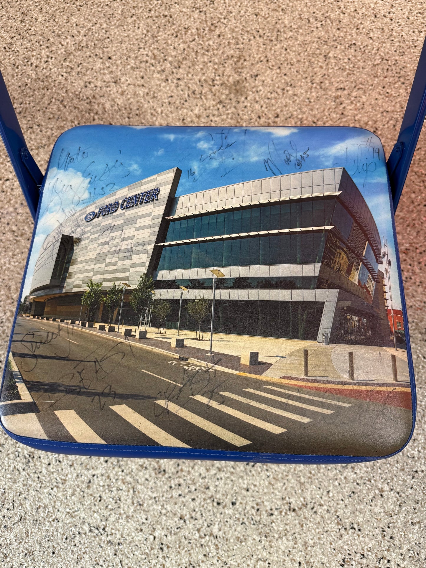 Autographed Evansville Ford Center Folding Stadium Seat - 2