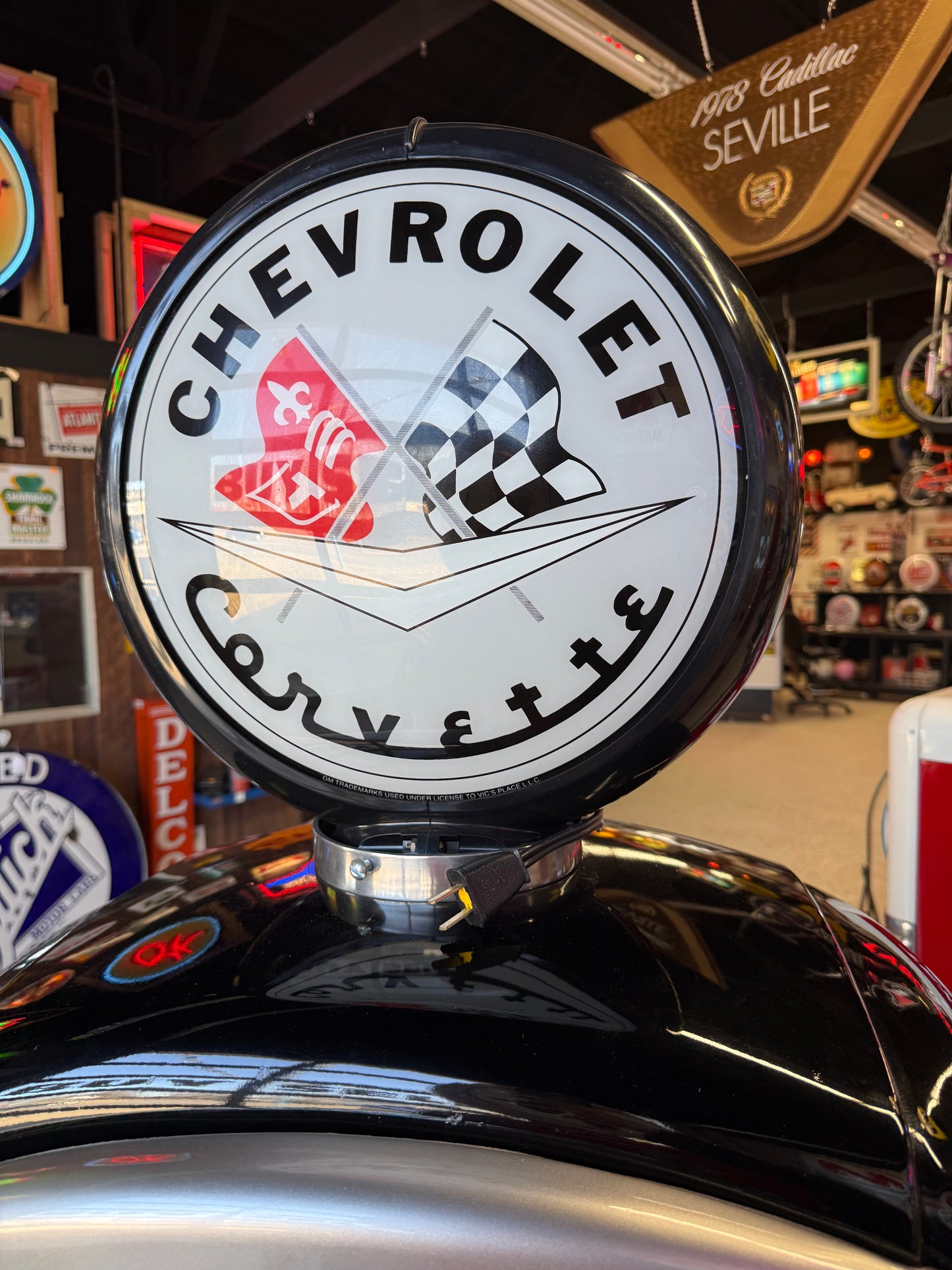 Corvette Gasoline Pump with Chevrolet Corvette Globe
