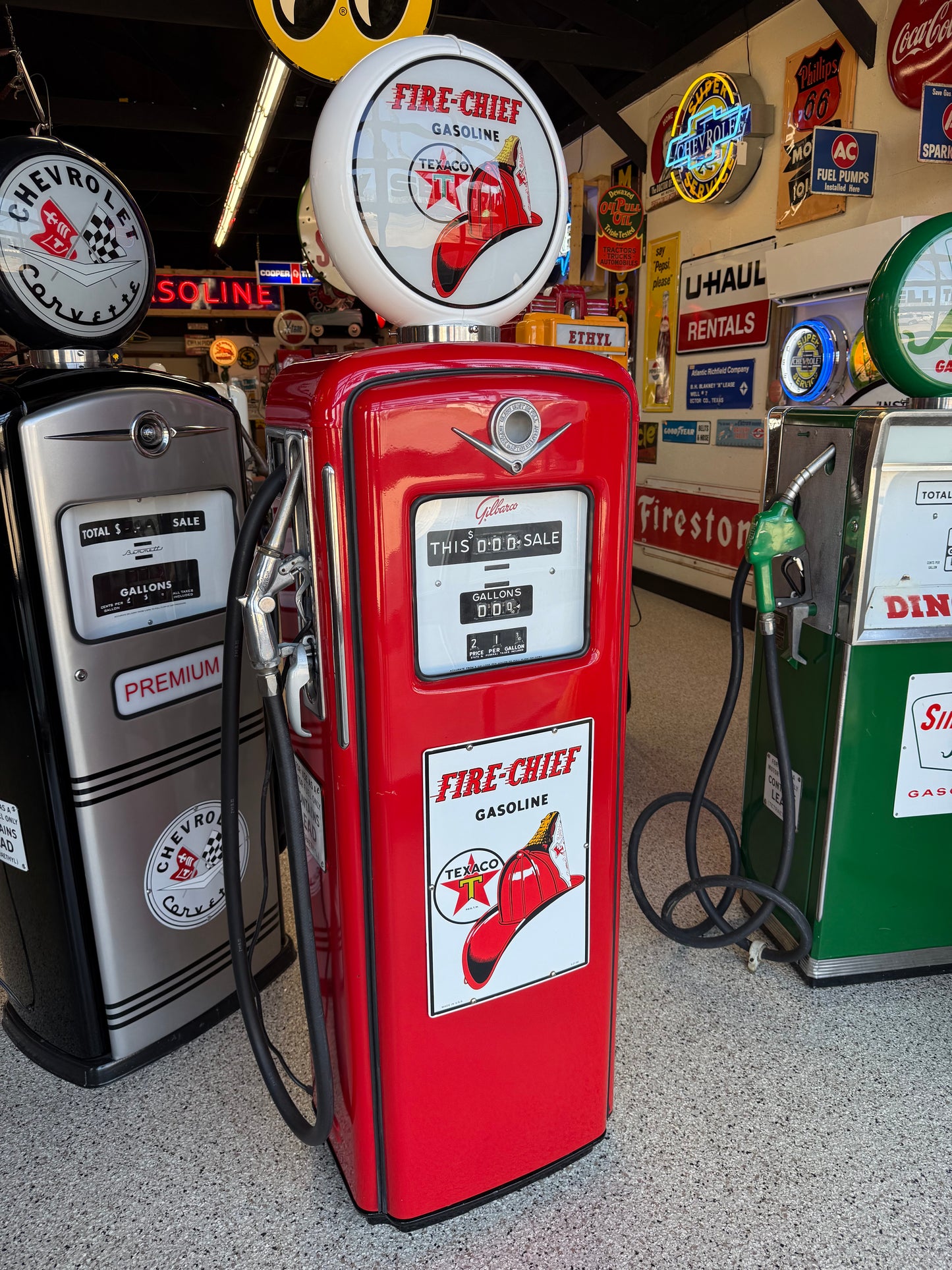 Texaco Fire Chief Gasoline Pump with Fire Hat Globe