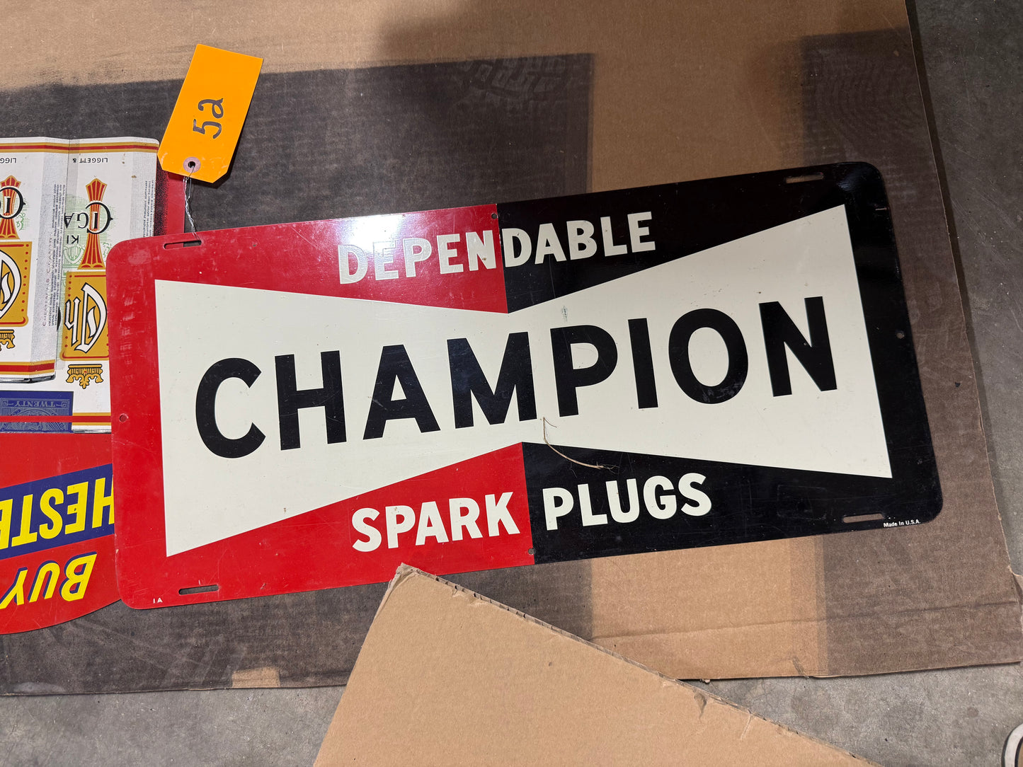 Champion Dependable Spark Plugs Sign