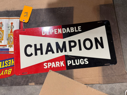 Champion Dependable Spark Plugs Sign