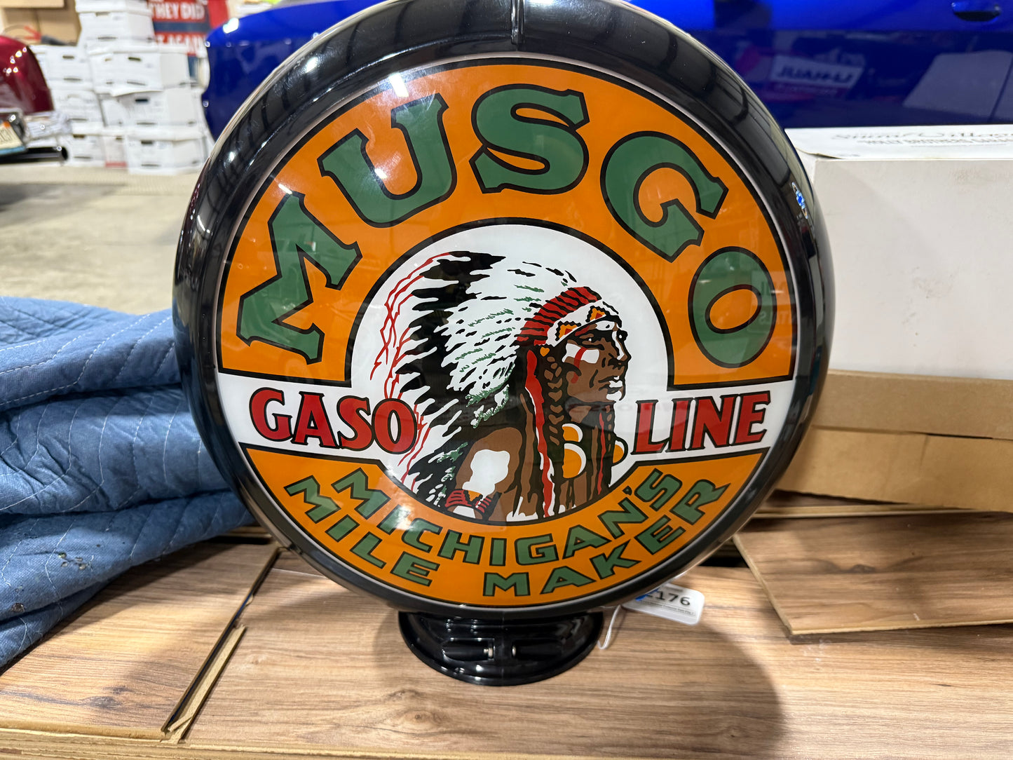 Musgo Gasoline Gas Pump w/ Glass Lenses Contemporary