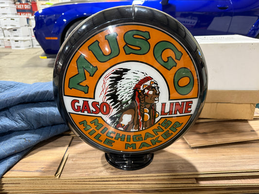 Musgo Gasoline Gas Pump w/ Glass Lenses Contemporary