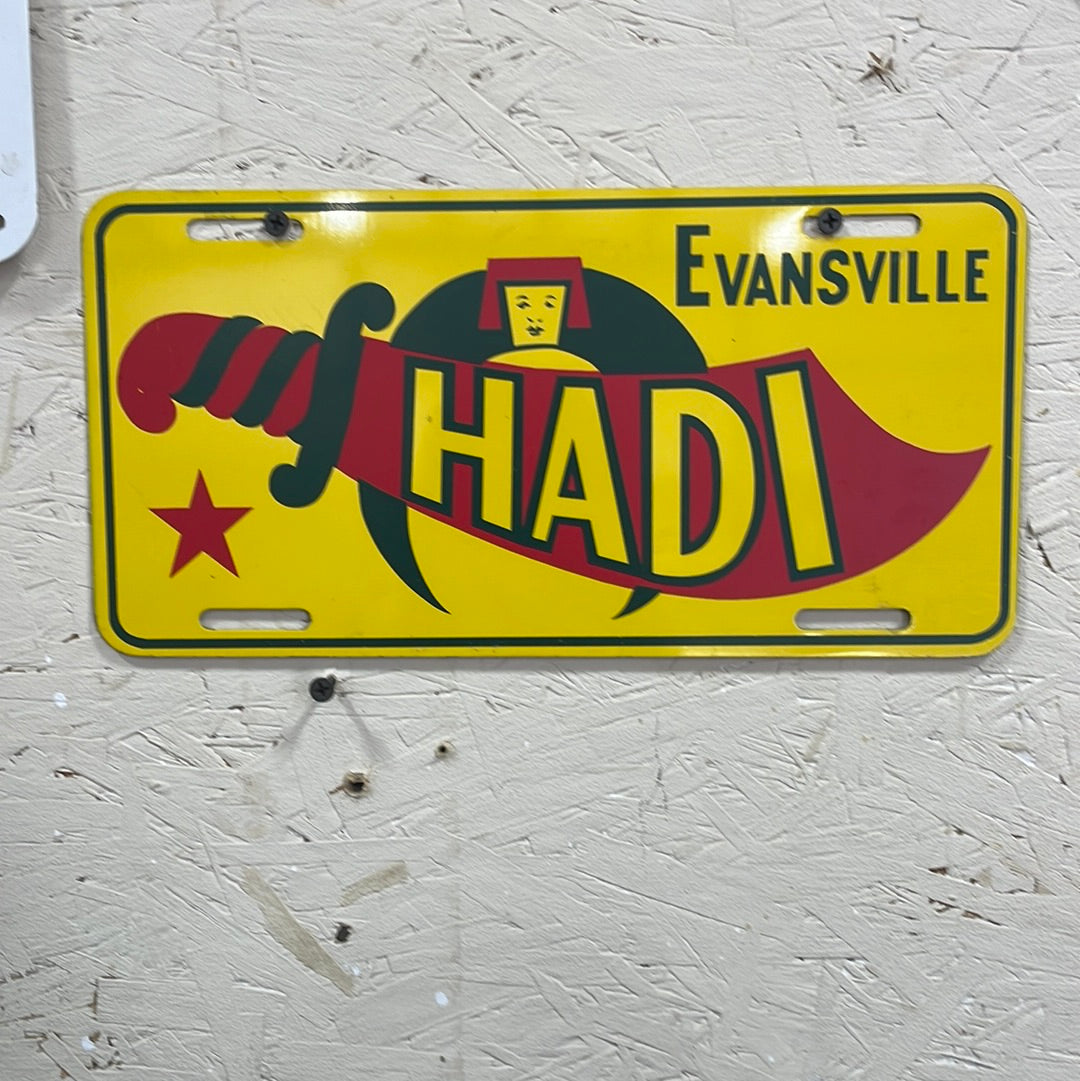 Evansville Hadi License Plate