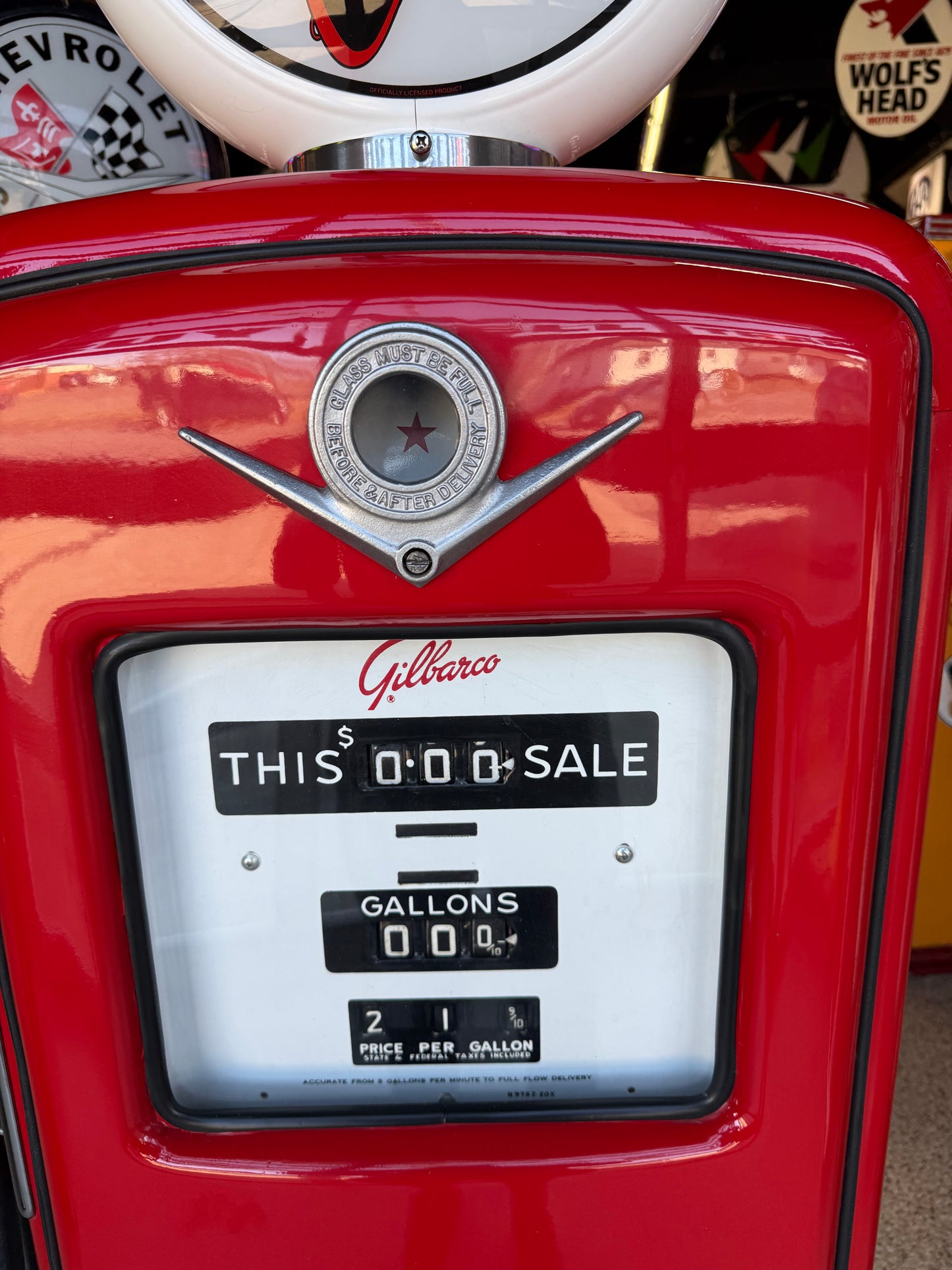 Texaco Fire Chief Gasoline Pump with Fire Hat Globe