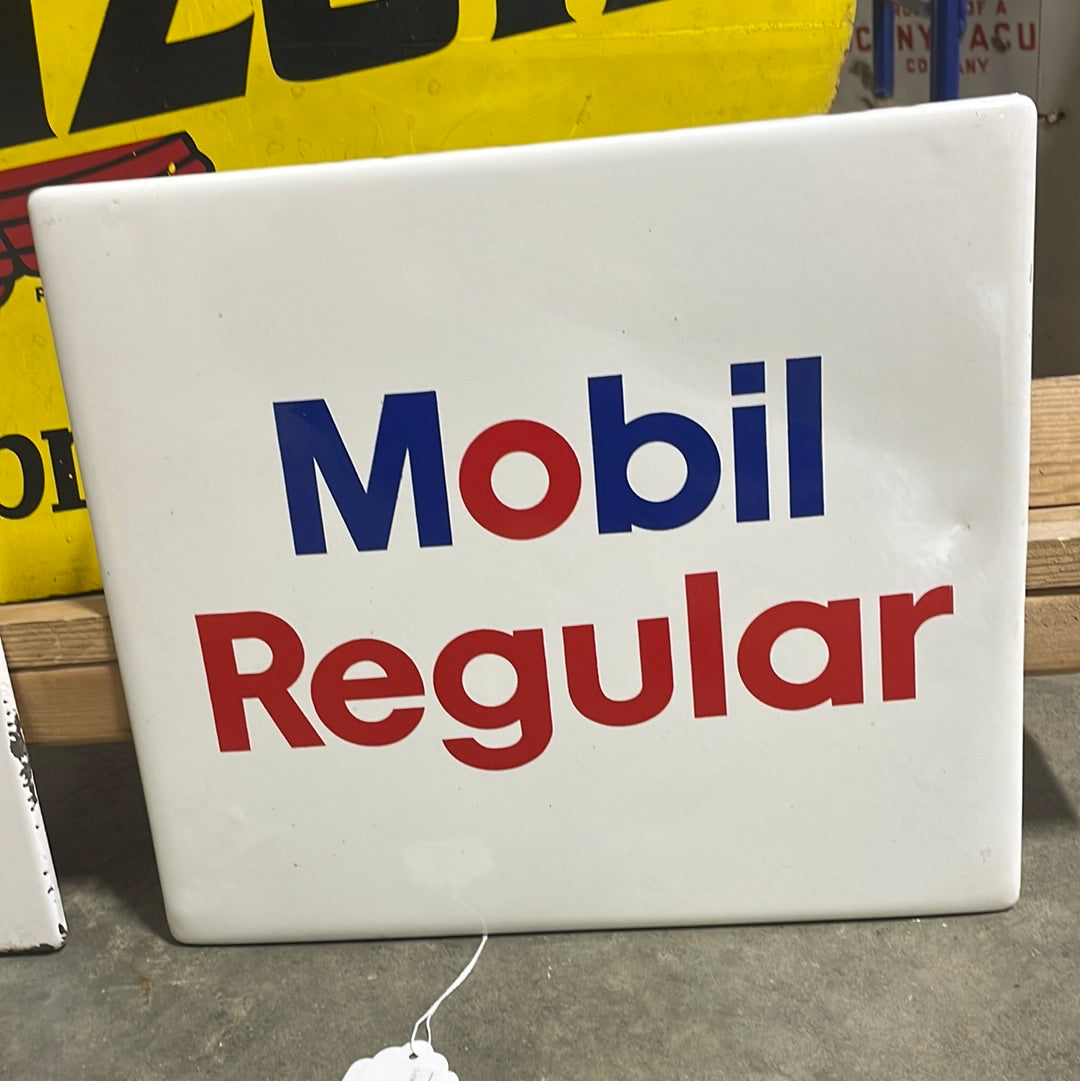 Mobil Regular Porcelain Pump Sign