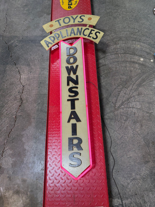 Department Store Toys and Appliances Vintage Neon Arrow Sign