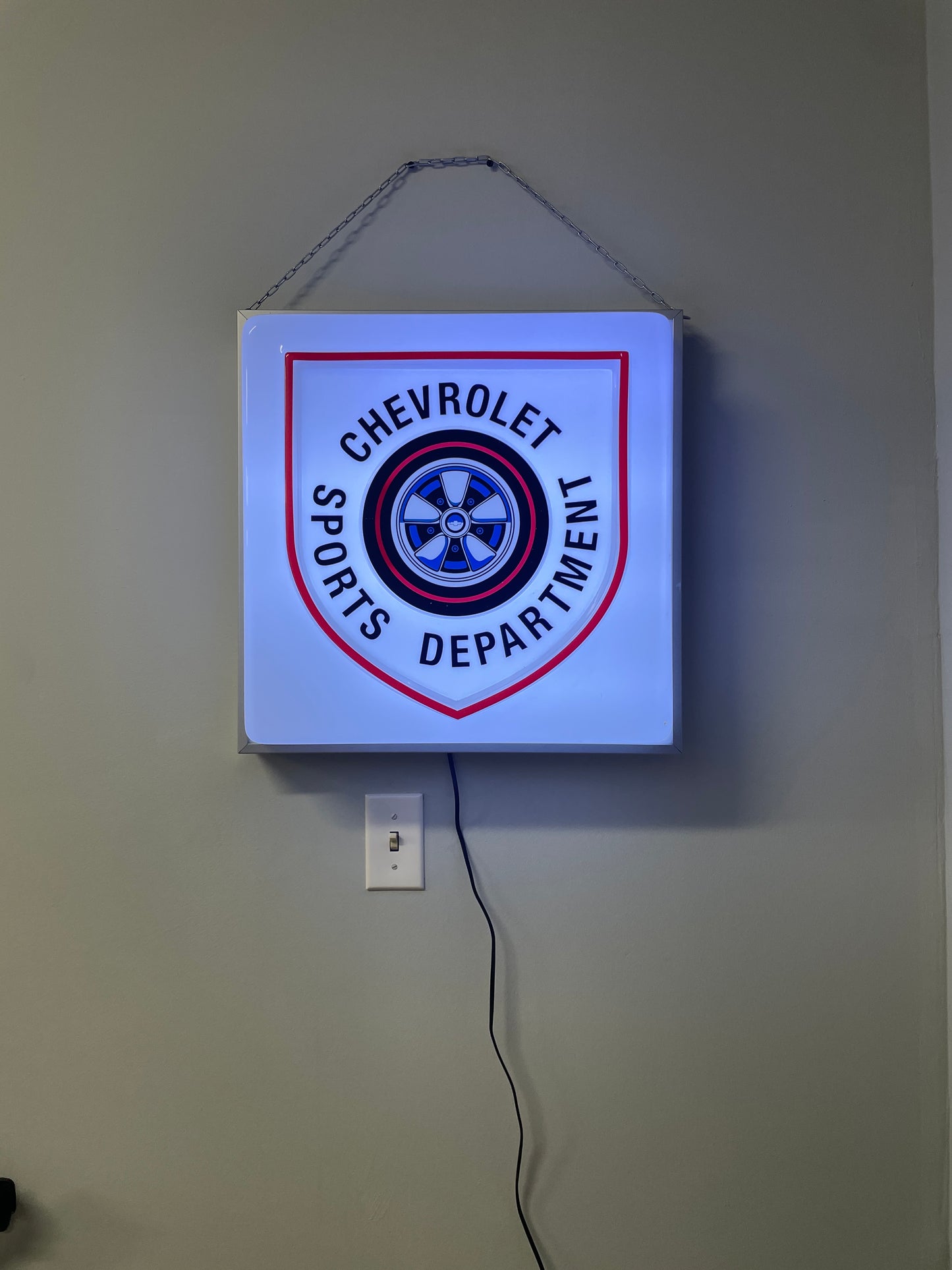 Chevrolet Sports Department Light Up Sign