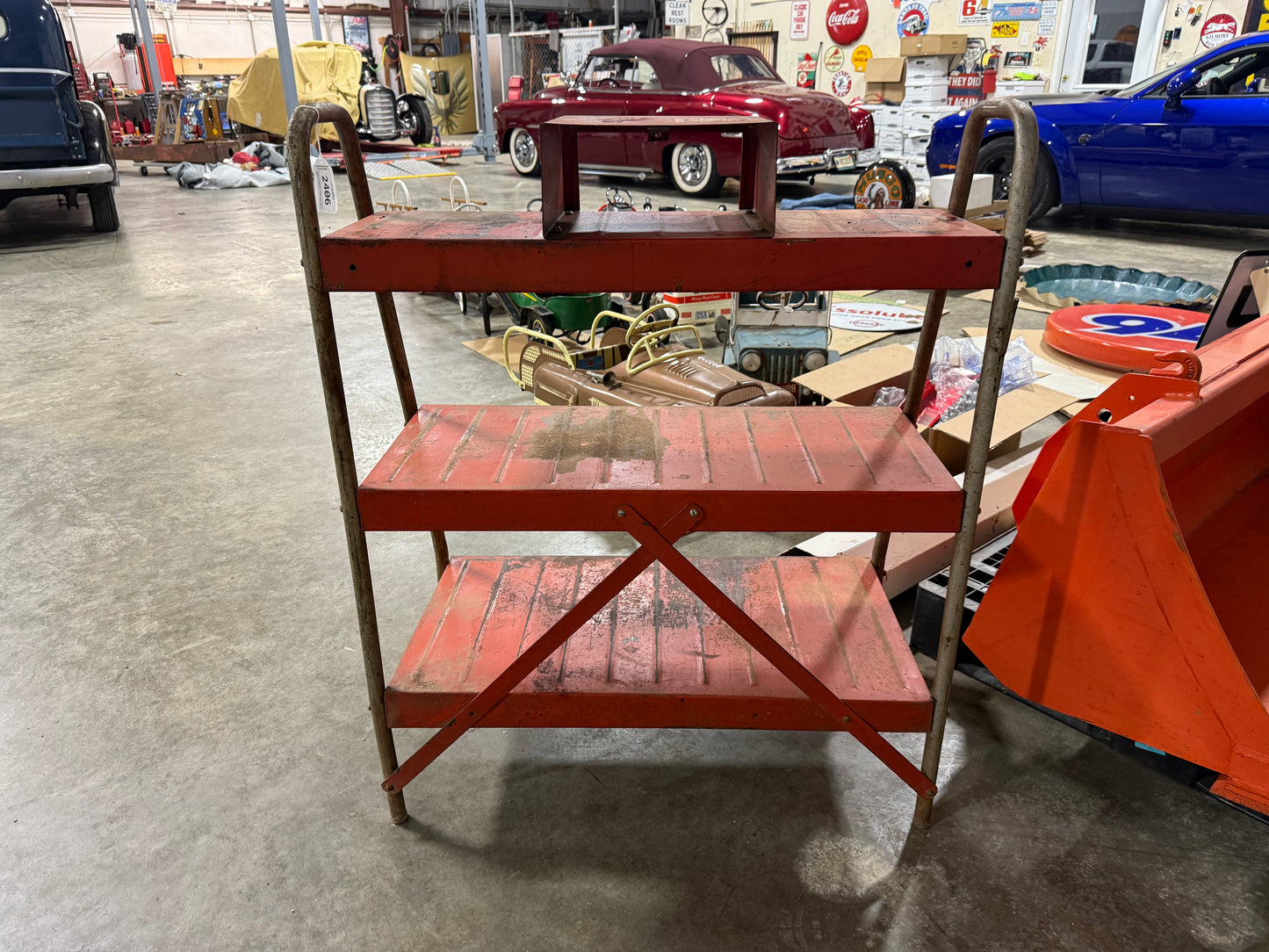 Mobil Service Station Auto Batteries Display Shelf Rack - Vintage