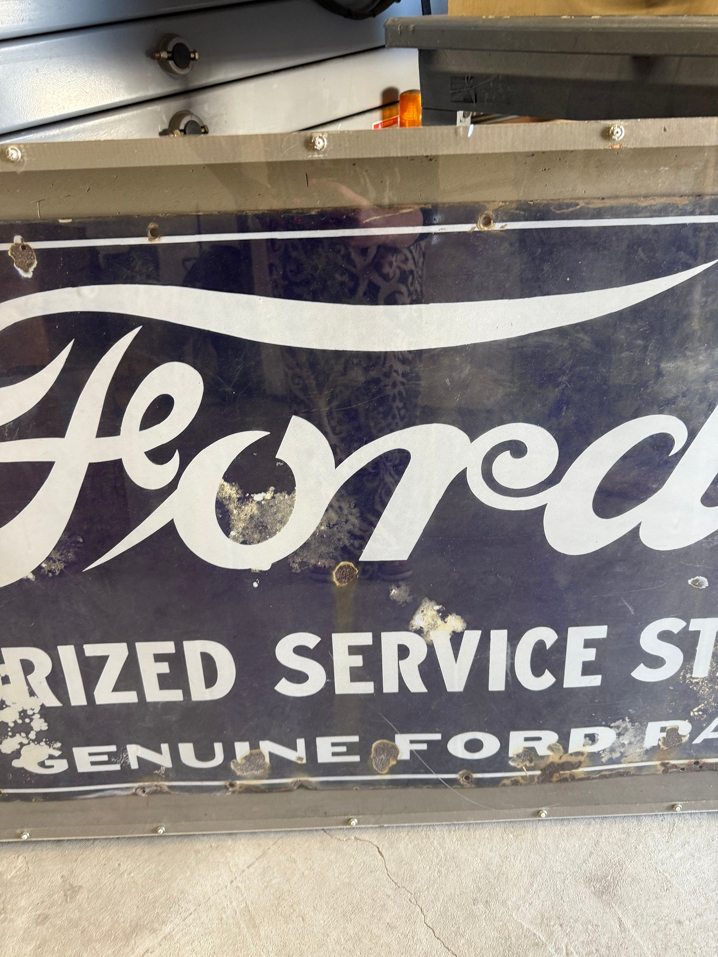 Ford Authorized Service Sign with Shadow Box