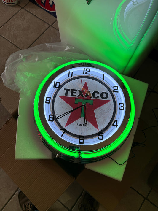 Texaco Custom Neon Clock
