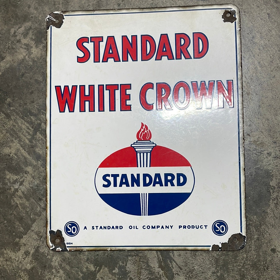 Standard White Crown Gas SSP Pump Plate - Vintage
