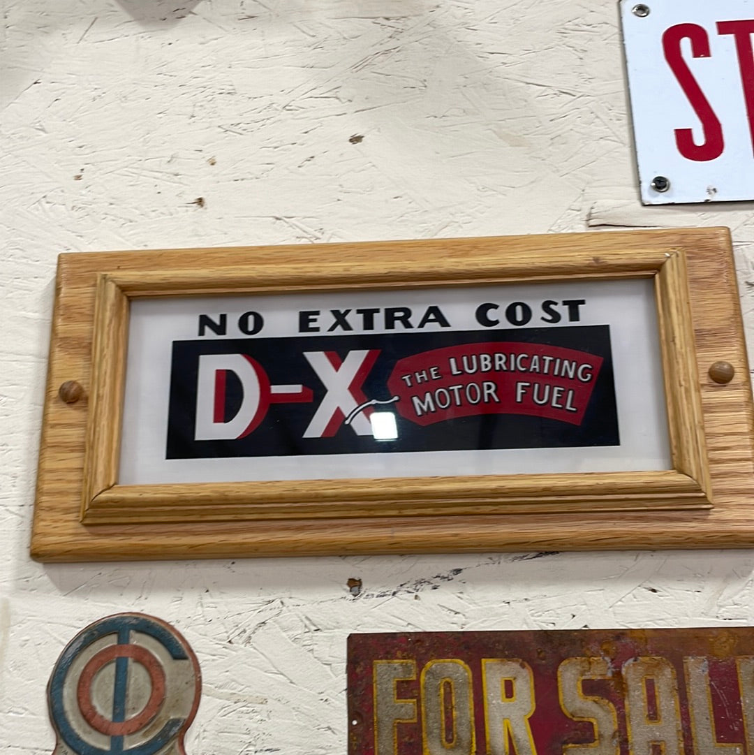 D-X Motor Oil Framed Sign - No Extra Cost