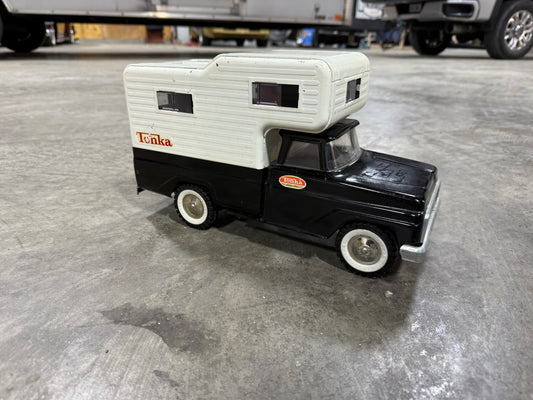 Tonka black and white Truck with Camper