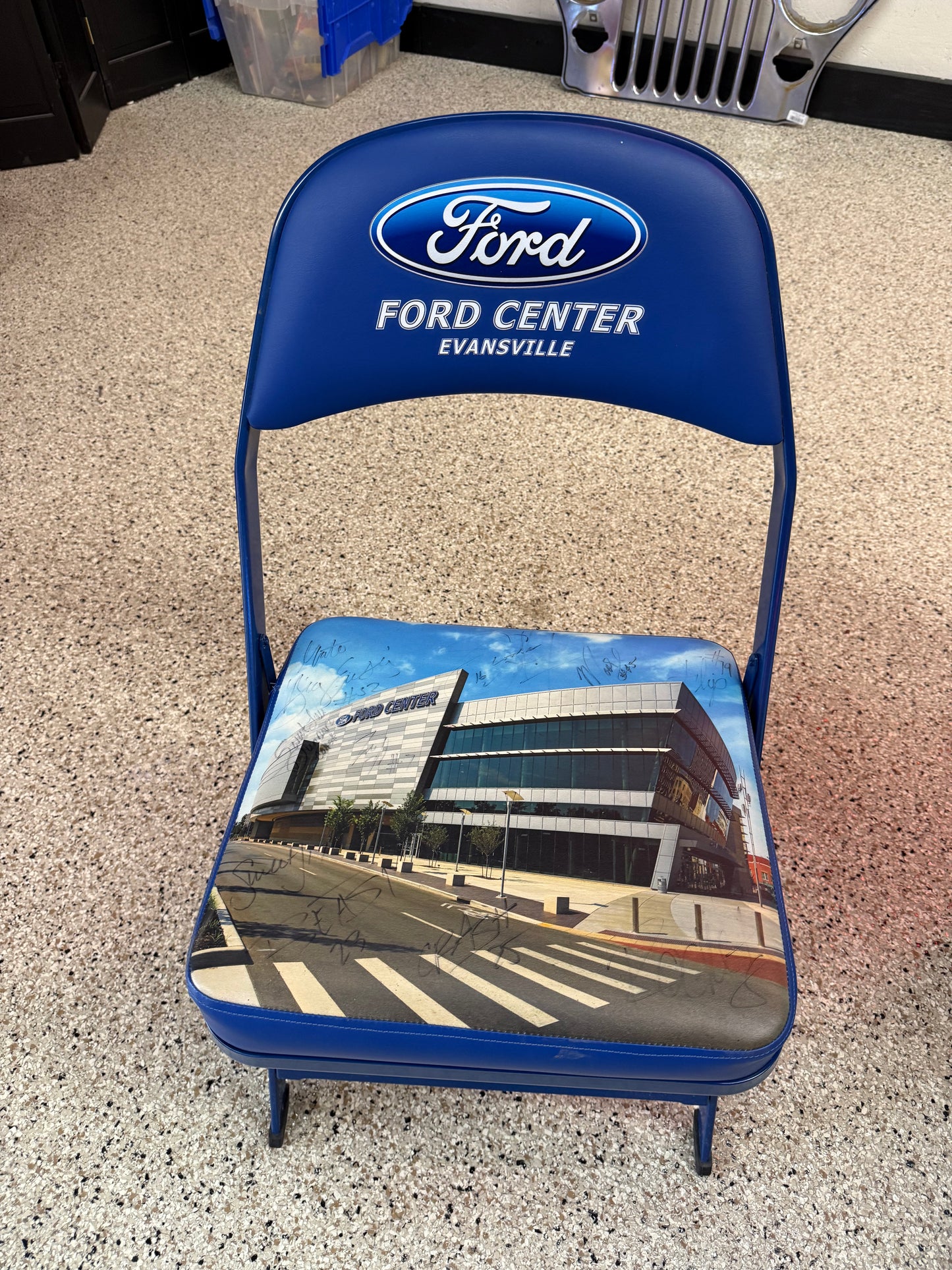 Autographed Evansville Ford Center Folding Stadium Seat - 2