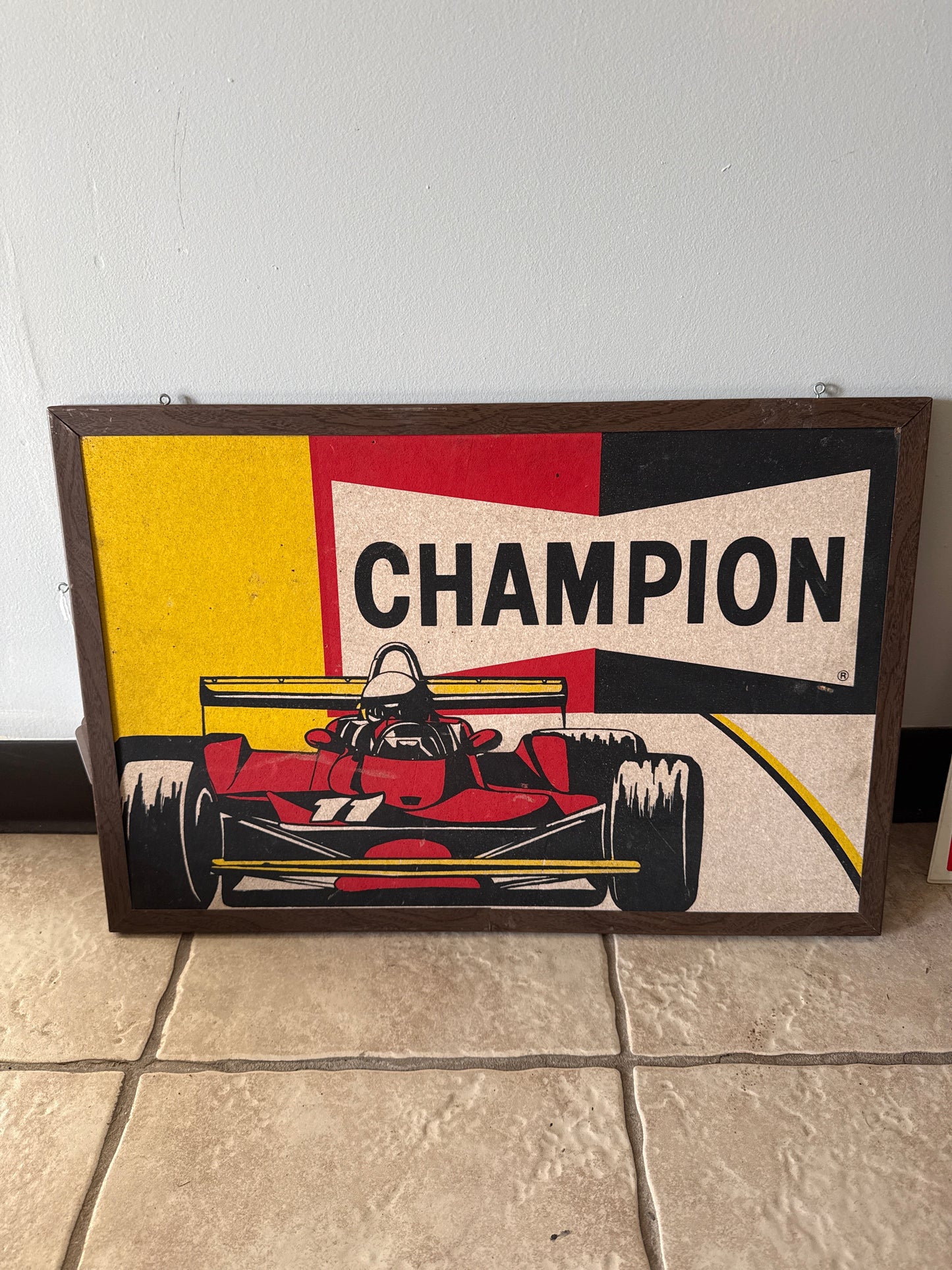 Champion Spark Plug Indy Car Racing Cork Board