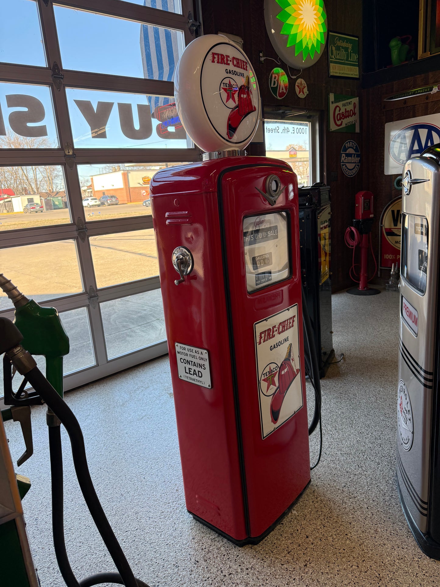 Texaco Fire Chief Gasoline Pump with Fire Hat Globe