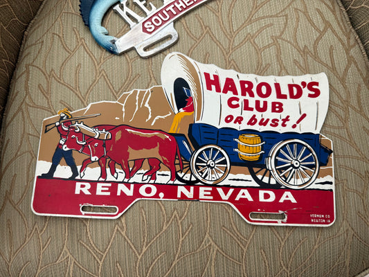 Harold's Club or Bust License Plate Topper