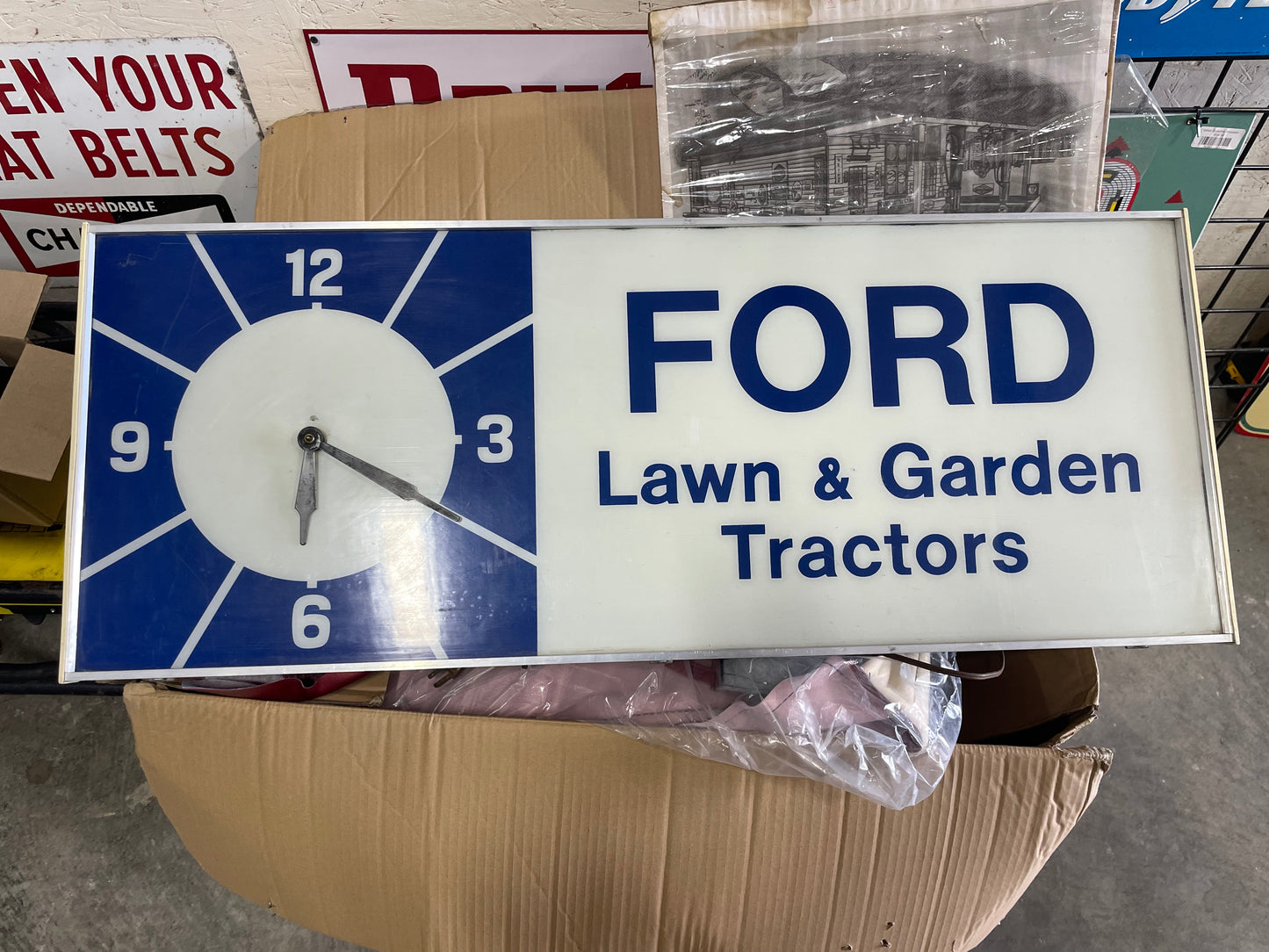 Ford Lawn and Tractor Sales Lighted Clock