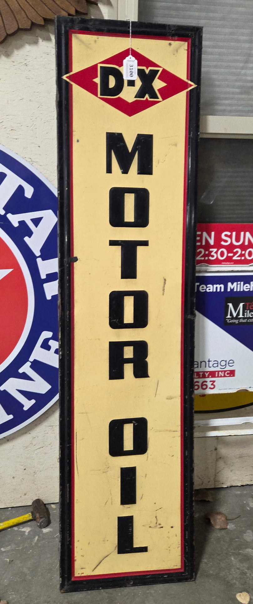 DX Motor Oil 6ft SST Embossed Vertical Sign