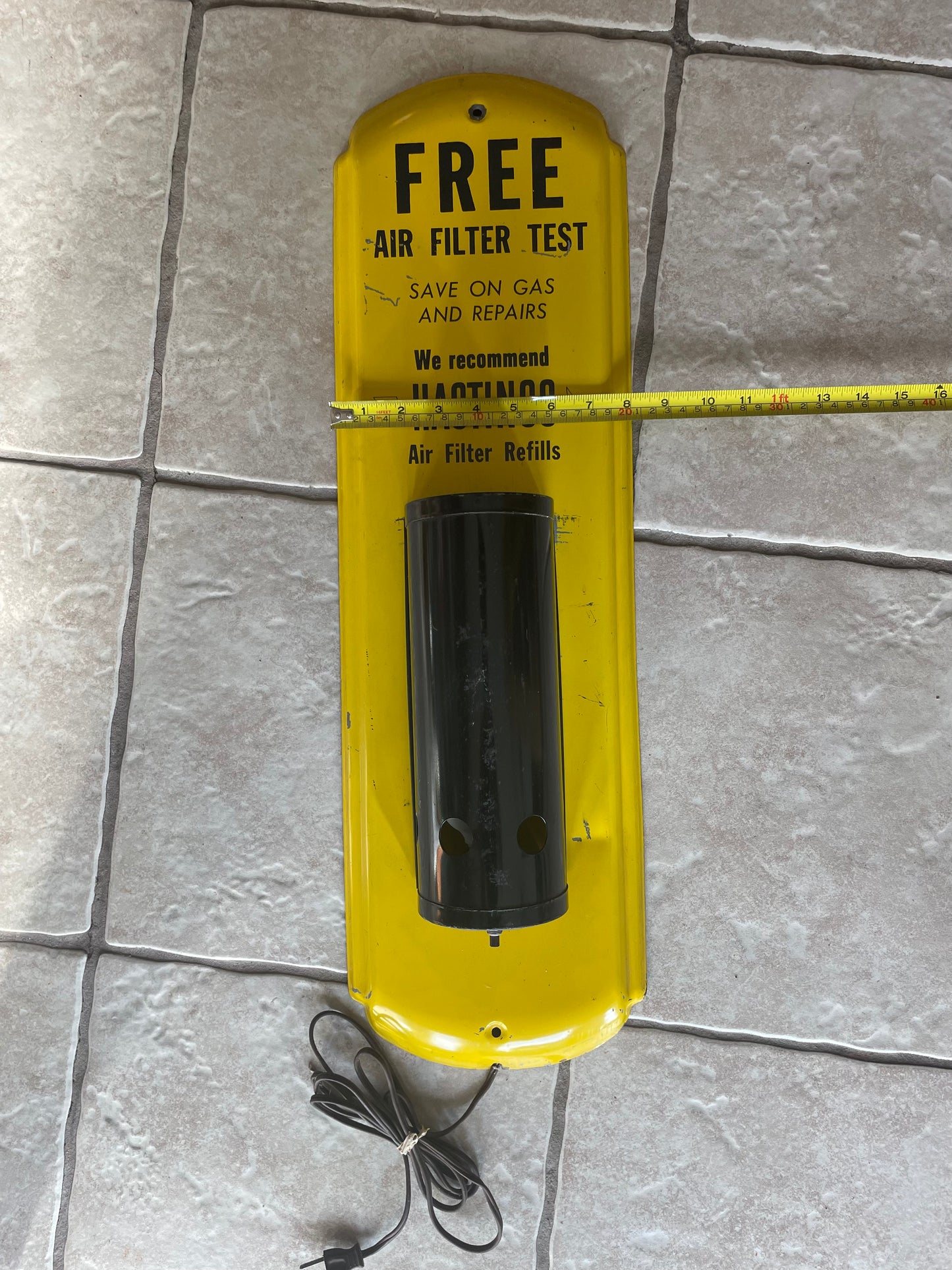 FREE Air Filter Test sign w/ Light