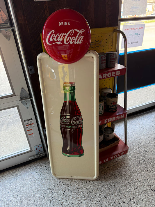 Coca-Cola Sign with Attached 12" Button