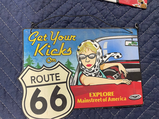 Gets your Kicks on Route 66 Small Metal Sign