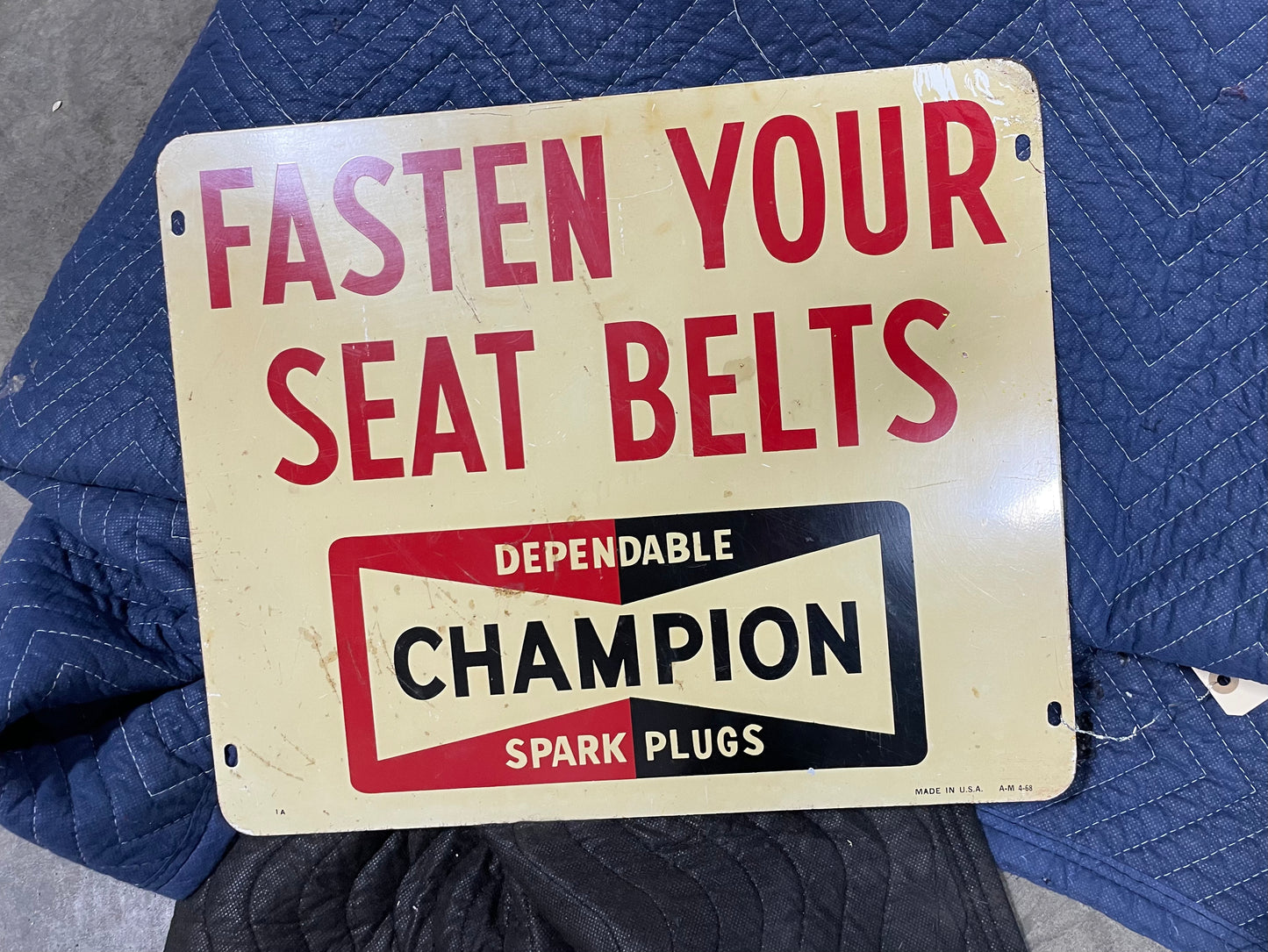 Champion "Fasten Your Seatbelts" DSP Sign