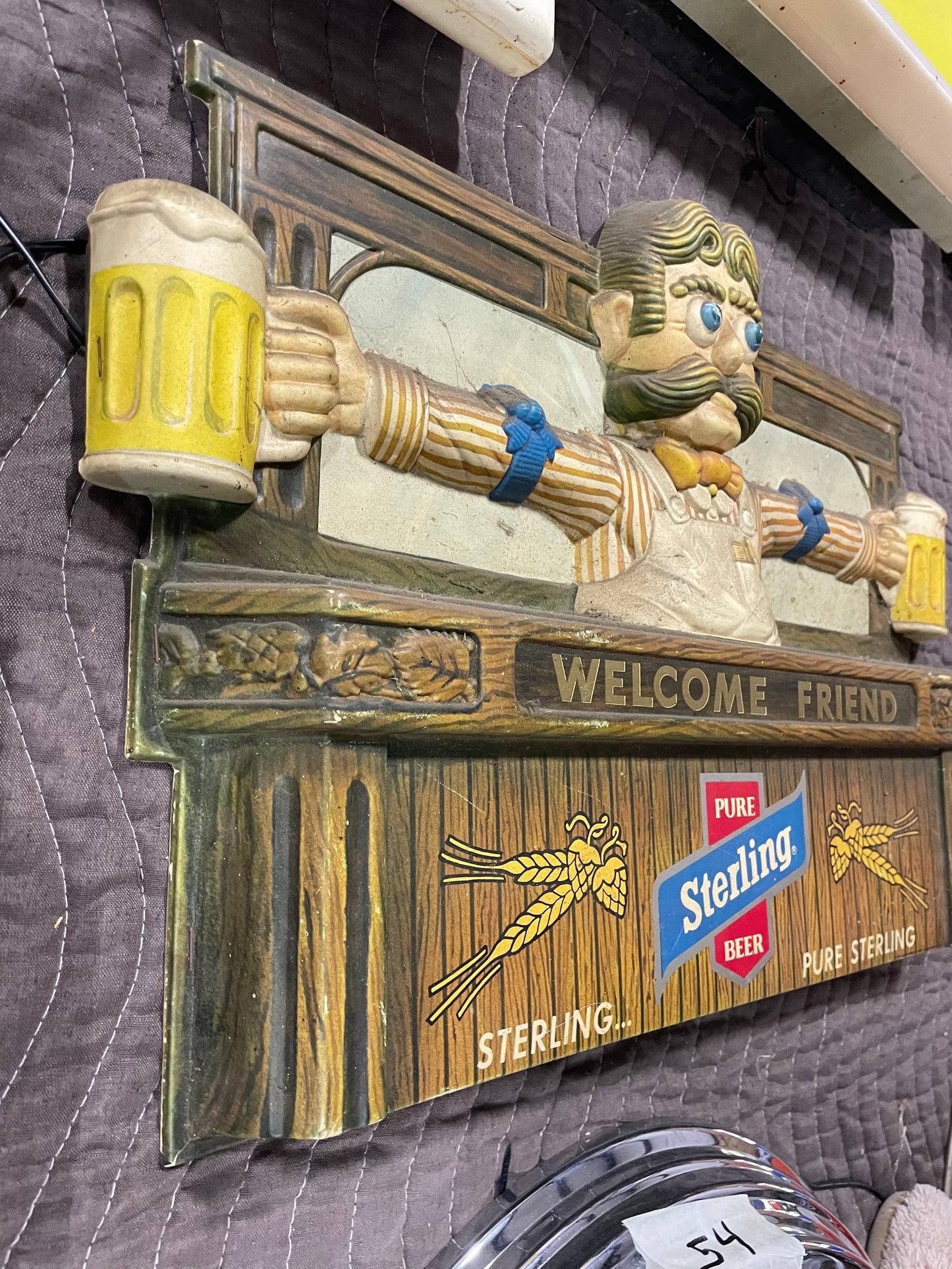 Sterling Beer Plastic Molded Sign