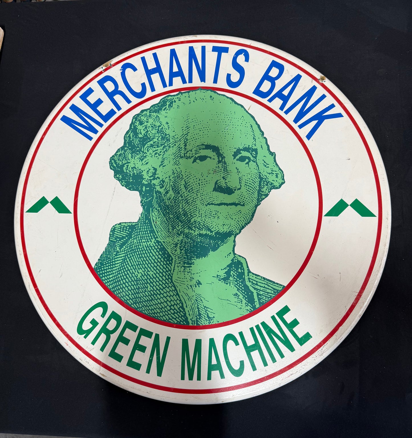 Merchants Bank Green Machine DS Wooden Sign