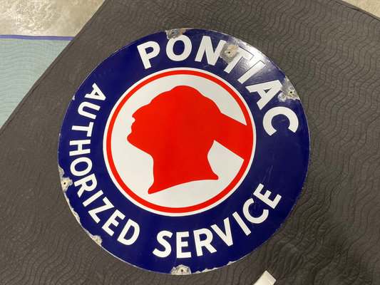 Pontiac Authorized Service DSP Sign 42" Round