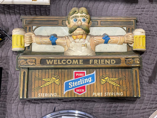 Sterling Beer Plastic Molded Sign