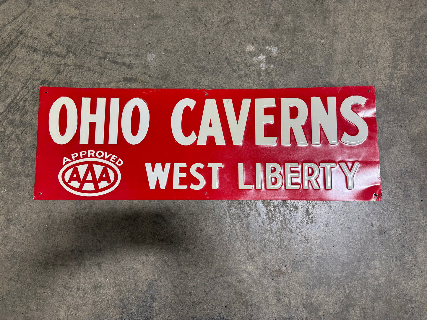 Ohio Caverns SST Embossed Sign